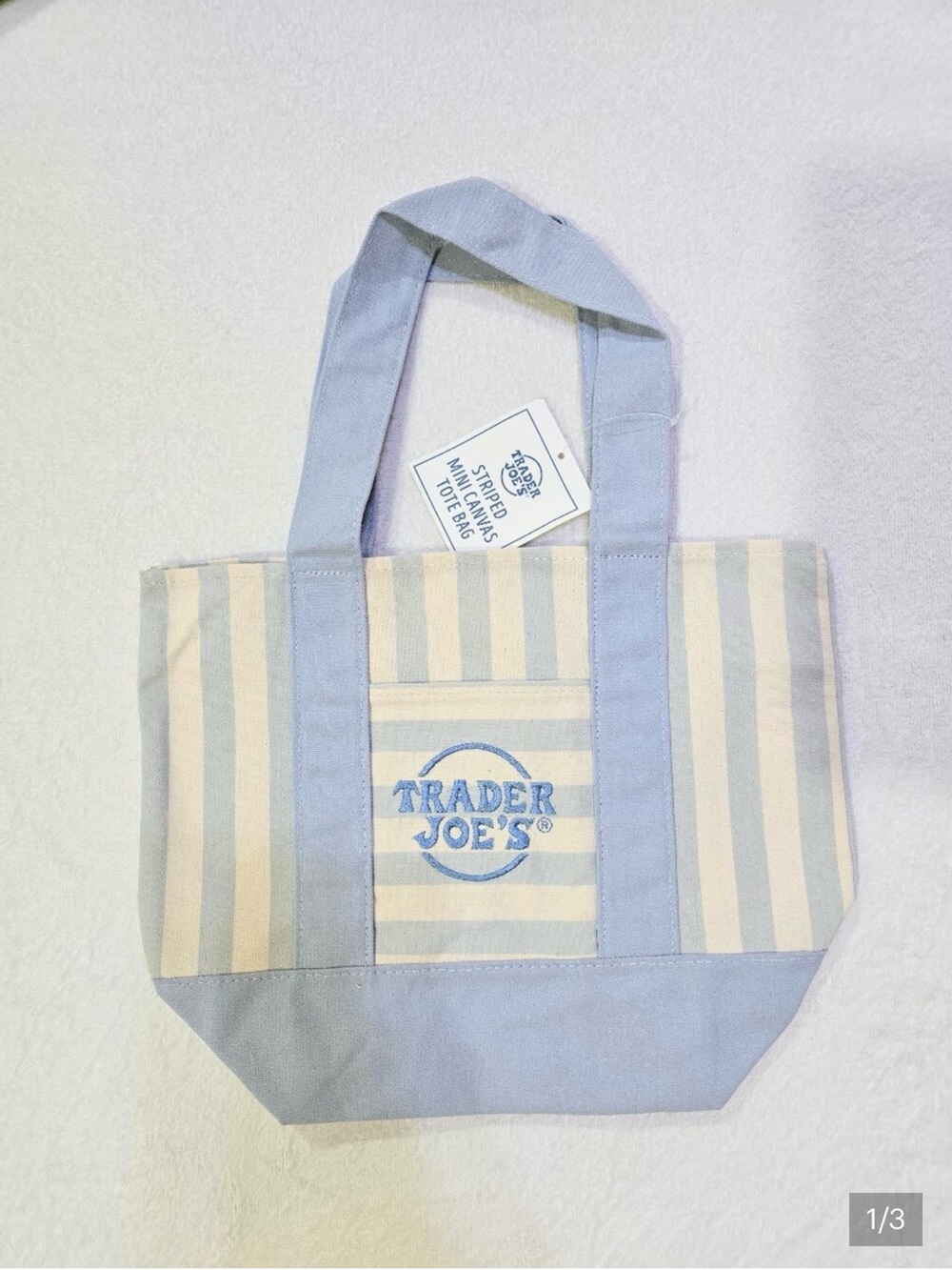 NWT - Trader Joe's Striped Mini Canvas Tote